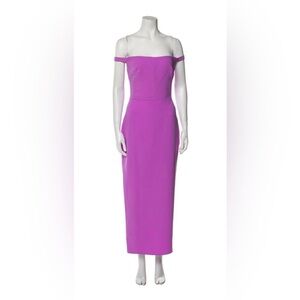Alex Perry Tierny Stretch Crepe Strapless Off Shoulder Midi Dress Orchid
